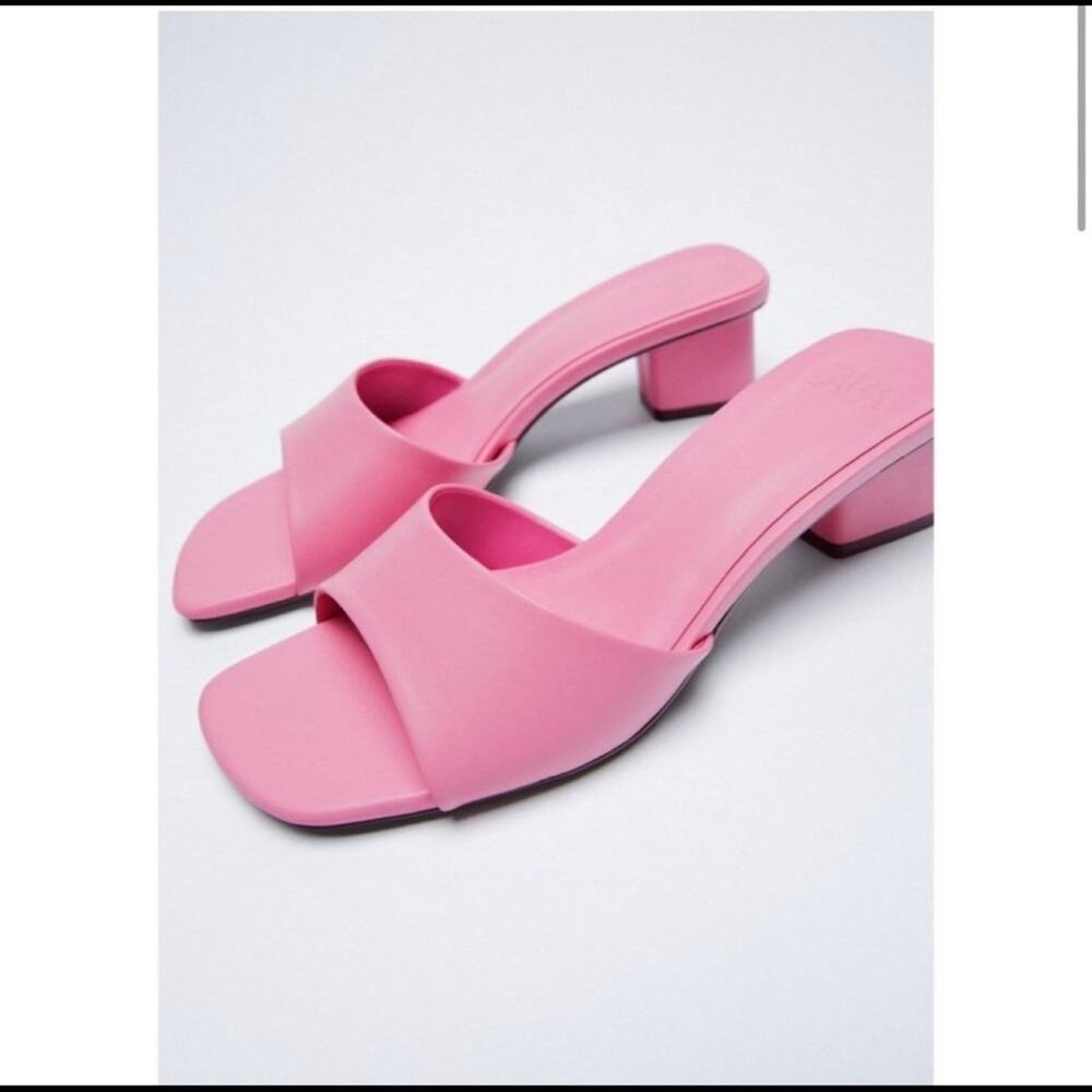 Zara Pink Heeled Mules